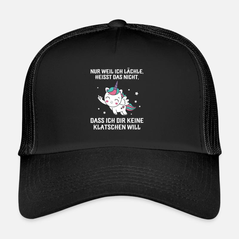 Nur weil ich lächle klatschen Ohrfeige - Trucker Cap - Schwarz/Schwarz