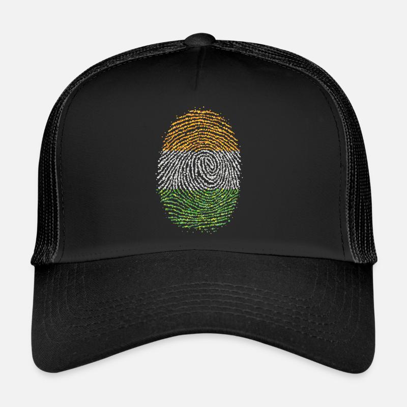 India Indian Indian Fingerprint Flag Gift Trucker Cap