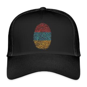 Armenia Armenian Armenian Fingerprint Flag - Trucker Cap - black/black - Front