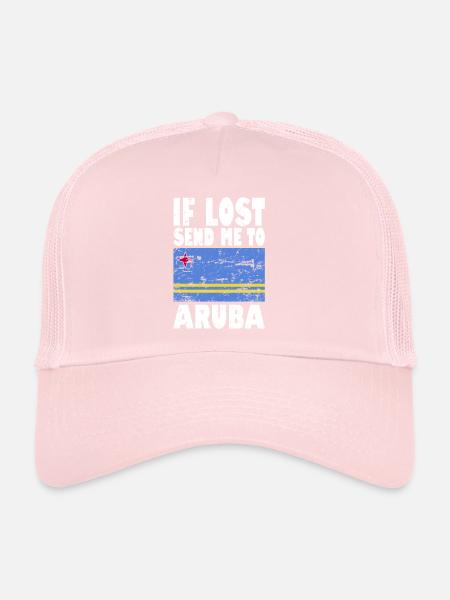 Drapeau d’Aruba - Casquette trucker  - rose pâle - Devant