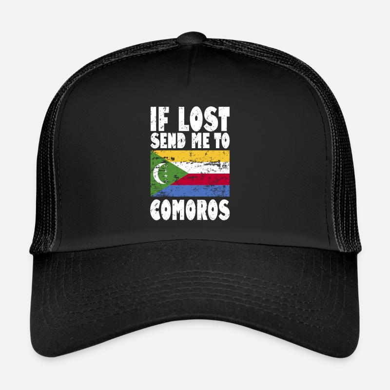 Le drapeau des Comores - Casquette trucker - noir/noir