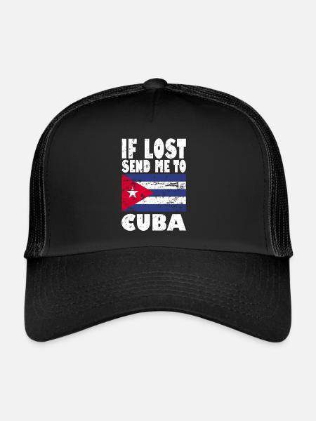 Cuba Flag Saying - Trucker Cap - black/black - Front