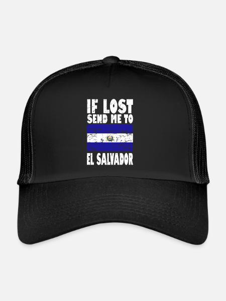 Slogan du drapeau du Salvador - Casquette trucker  - noir/noir - Devant