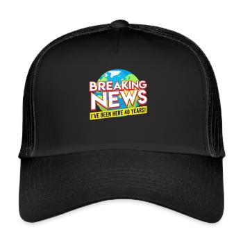 40 Dienstjahre Firmenjubiläum 40 Jahre - Trucker Cap - Schwarz/Schwarz - Vorne