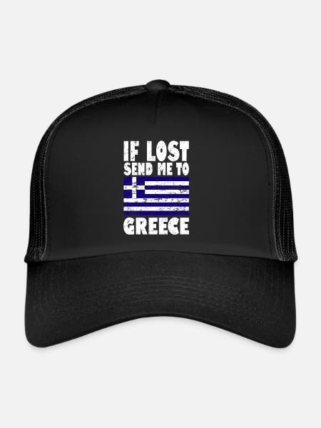 Greece Flag Saying - Trucker Cap - black/black - Front
