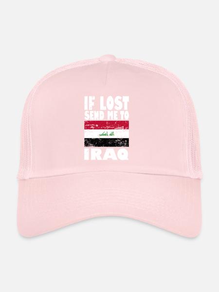 Iraq Flag Slogan - Trucker Cap - pale pink - Front