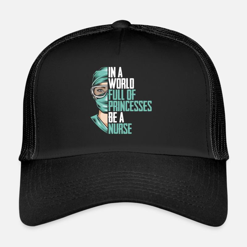 Infirmière infirmière - Casquette trucker  - noir/noir