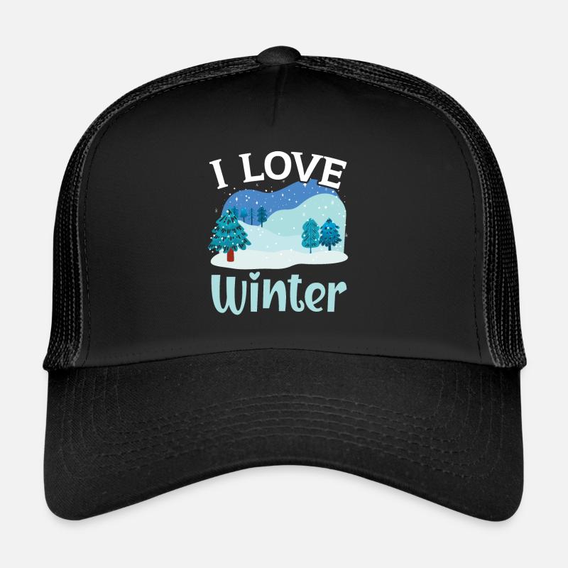 J’aime l’hiver Neige Climat enneigé Saison d’hiver Casquette trucker 