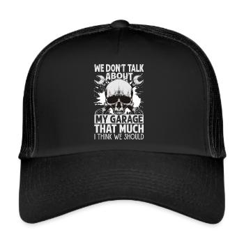 On ne parle pas tant que ça de mon garage - Drôle - - Casquette trucker  - noir/noir - Devant