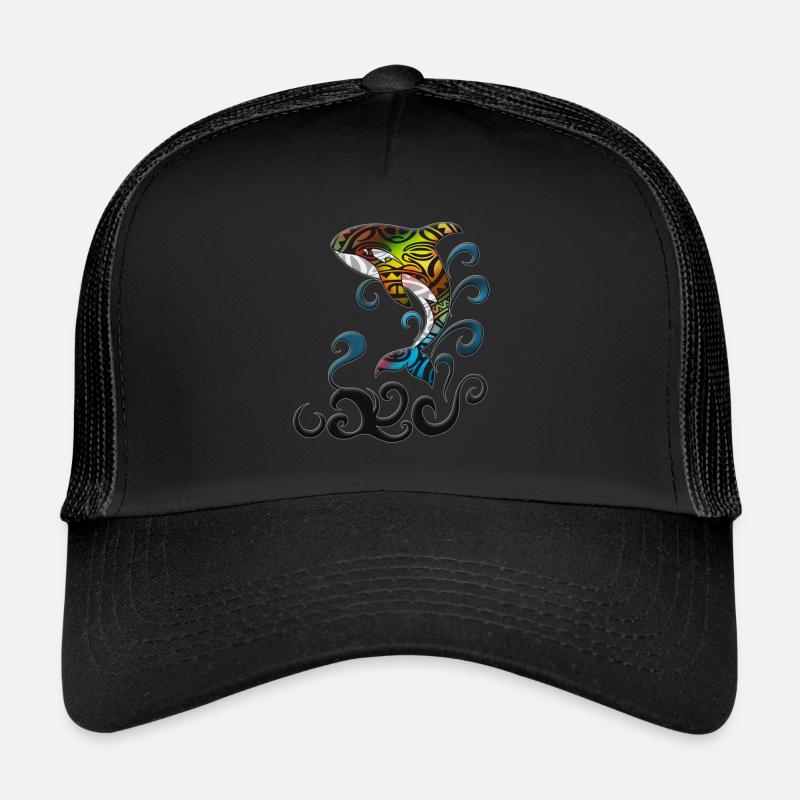 Wal im Bunden Wasser Springender Orca Urlaub Reise Trucker Cap