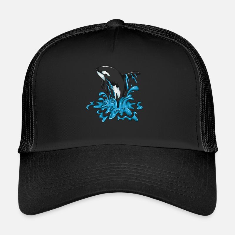 Freudiger Wal Orca Springt Glücklicht Waldesign Trucker Cap