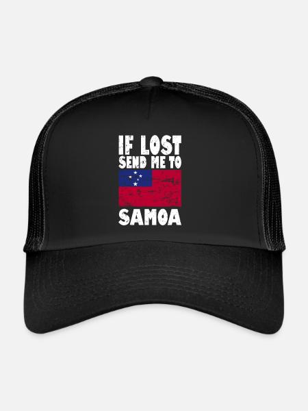 Drapeau des Samoa - Casquette trucker  - noir/noir - Devant