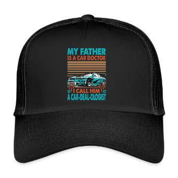 Mon père est un médecin automobile, je l’appelle un car-deal-ol - Casquette trucker  - noir/noir - Devant