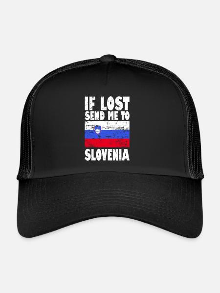 Drapeau de la Slovénie - Casquette trucker  - noir/noir - Devant