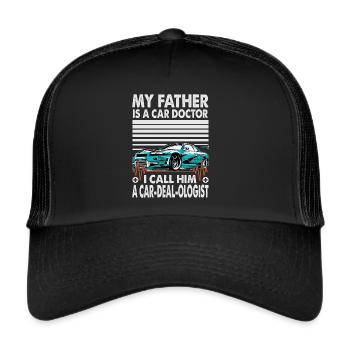 Mon père est un médecin automobile, je l’appelle un car-deal-ol - Casquette trucker  - noir/noir - Devant
