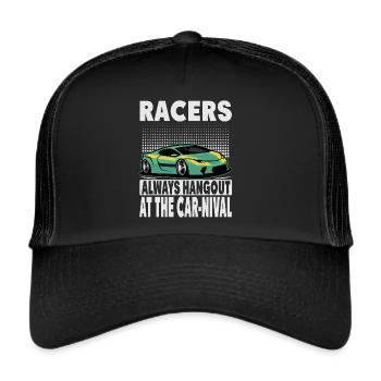 Les coureurs traînent toujours au Car-Nival - Drôle - R - Casquette trucker  - noir/noir - Devant