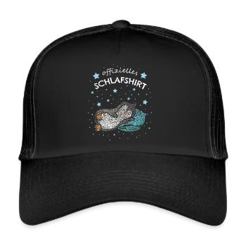 Offizielles Schlafshirt Pinguin Pinguinfan Zoo - Trucker Cap - Schwarz/Schwarz - Vorne