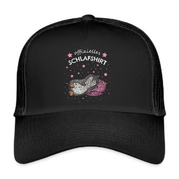 Offizielles Schlafshirt Pinguin Pinguinliebhaber - Trucker Cap - Schwarz/Schwarz - Vorne