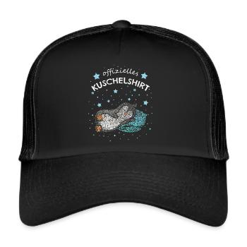 Offizielles Kuschelshirt Pinguin Pinguinfan Müde - Trucker Cap - Schwarz/Schwarz - Vorne