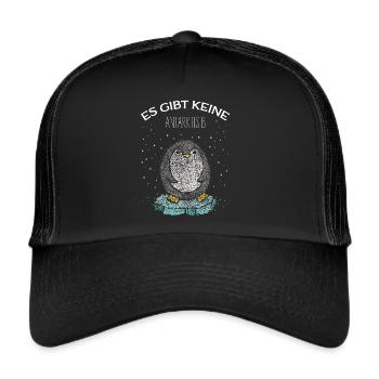 Pinguin Pinguine Klimawandel Globale Erwärmung - Trucker Cap - Schwarz/Schwarz - Vorne