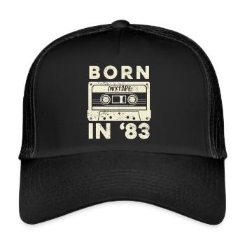 1983 Vintage Birthday Gift Idea Mixtape - Casquette trucker  - noir/noir - Devant