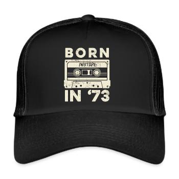 1973 Vintage Birthday Gift Idea Mixtape - Casquette trucker  - noir/noir - Devant