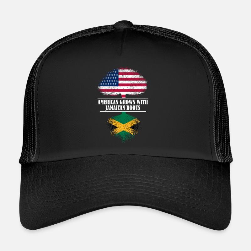 American grown with Jamaican roots flag Trucker Cap