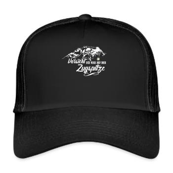 Zugspitze Berge Bergsteiger - Trucker Cap - Schwarz/Schwarz - Vorne