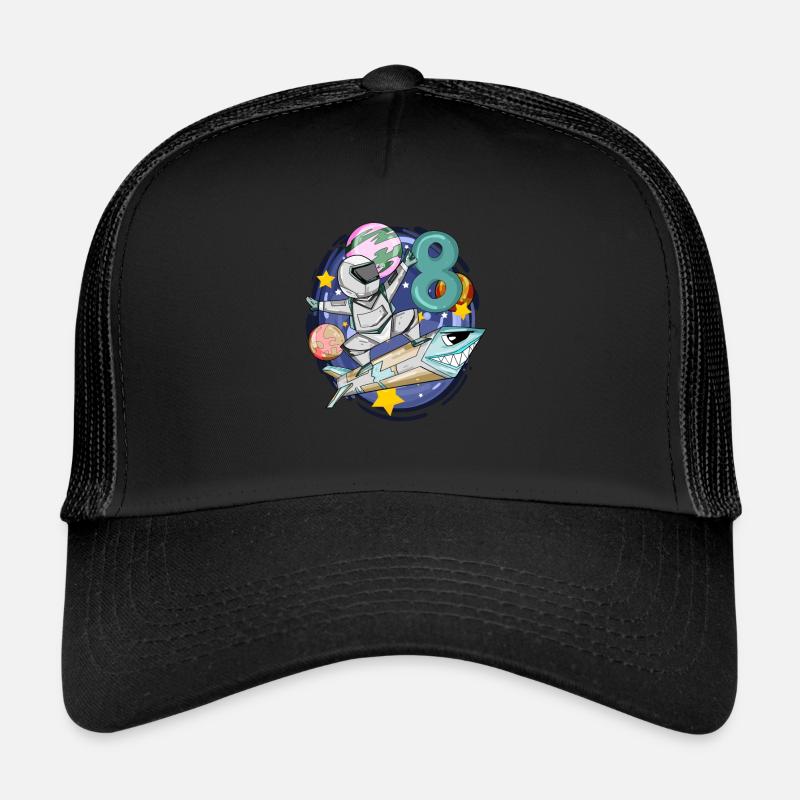 8. Geburtstag Junge - 8 Jahre alt - Ich bin 8 - Trucker Cap - Schwarz/Schwarz
