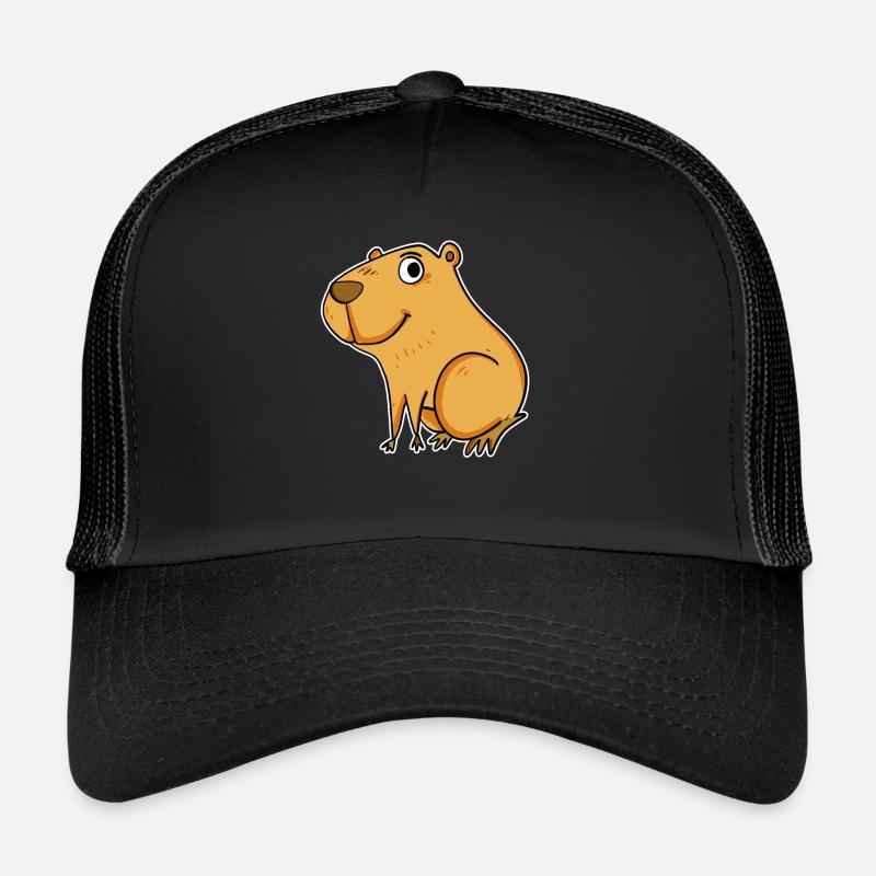 Capybara Wasserschwein - Trucker Cap - Schwarz/Schwarz