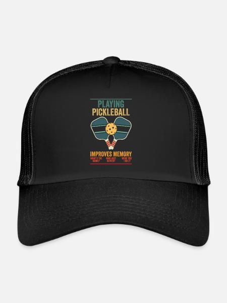 Playing Pickleball Improves Memory Dink Coach Fun - Trucker Cap - black/black - Front