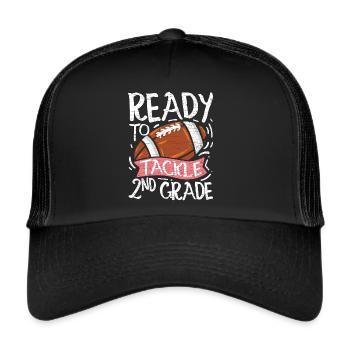 Schulkind 2. Klasse Schüler - Trucker Cap - Schwarz/Schwarz - Vorne
