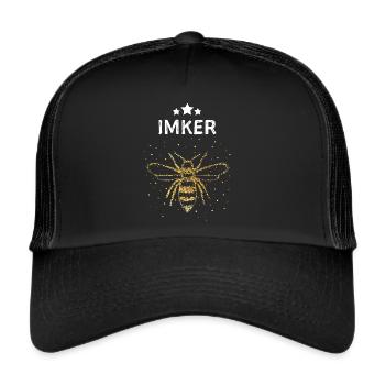 Imker Bienen Honigbiene Imkerei Bienenzucht - Trucker Cap - Schwarz/Schwarz - Vorne