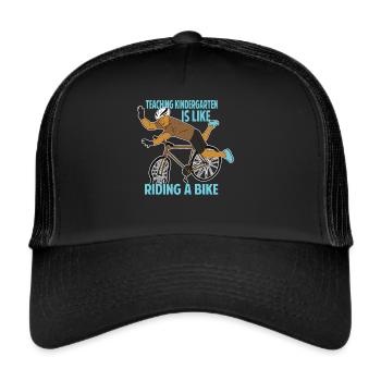 Teaching Kindergarten Is Like Riding A Bike - Funn - Trucker Cap - black/black - Front