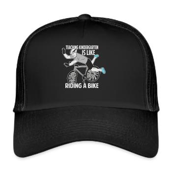 Teaching Kindergarten Is Like Riding A Bike - Funn - Trucker Cap - black/black - Front