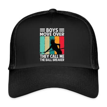 Boys Move Over,They Call Me The Ball Breaker - Bil - Trucker Cap - Schwarz/Schwarz - Vorne