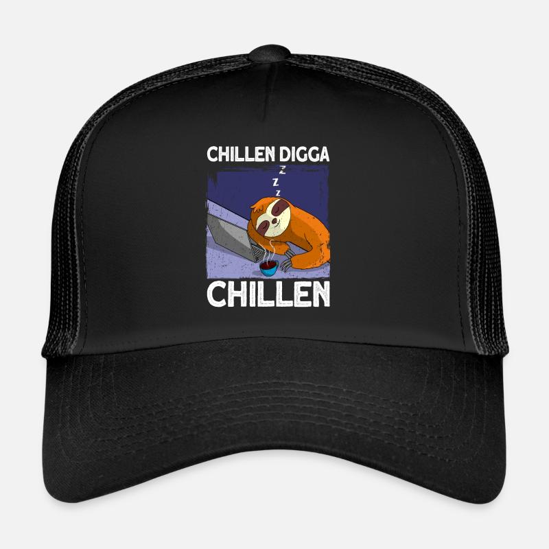 Chill Digga Chill Sloth Cadeau de bureau Casquette trucker 