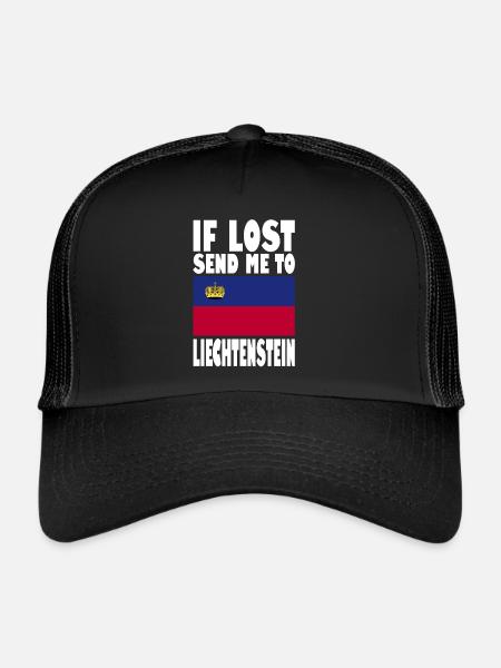 Slogan du drapeau du Liechtenstein - Casquette trucker  - noir/noir - Devant