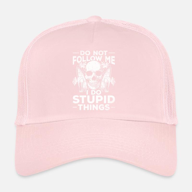 Suivez-moi Je fais des choses stupides surfeur de planche de surf Casquette trucker 