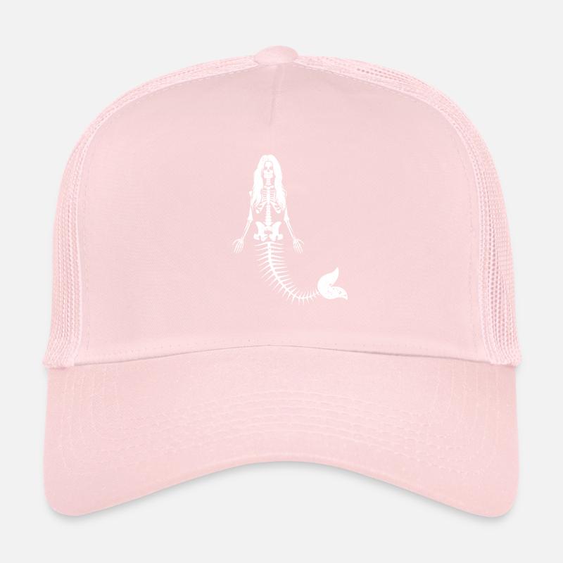 Mermaid Skeleton Halloween Funny Spooky Trucker Cap
