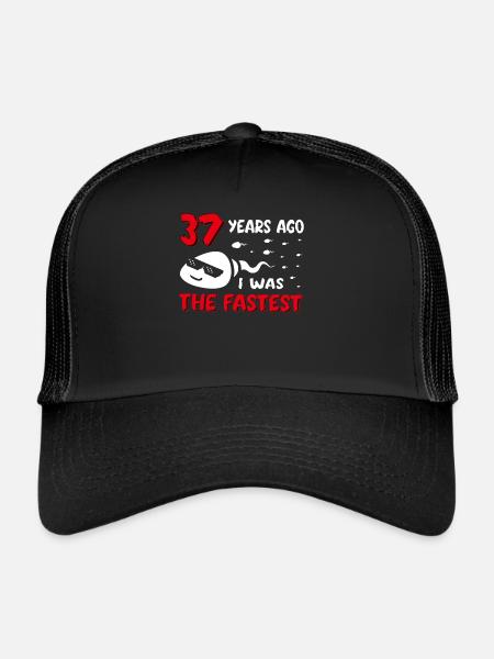 Il y a 37 ans, j’étais le 37e anniversaire le plus rapide - Casquette trucker - noir/noir