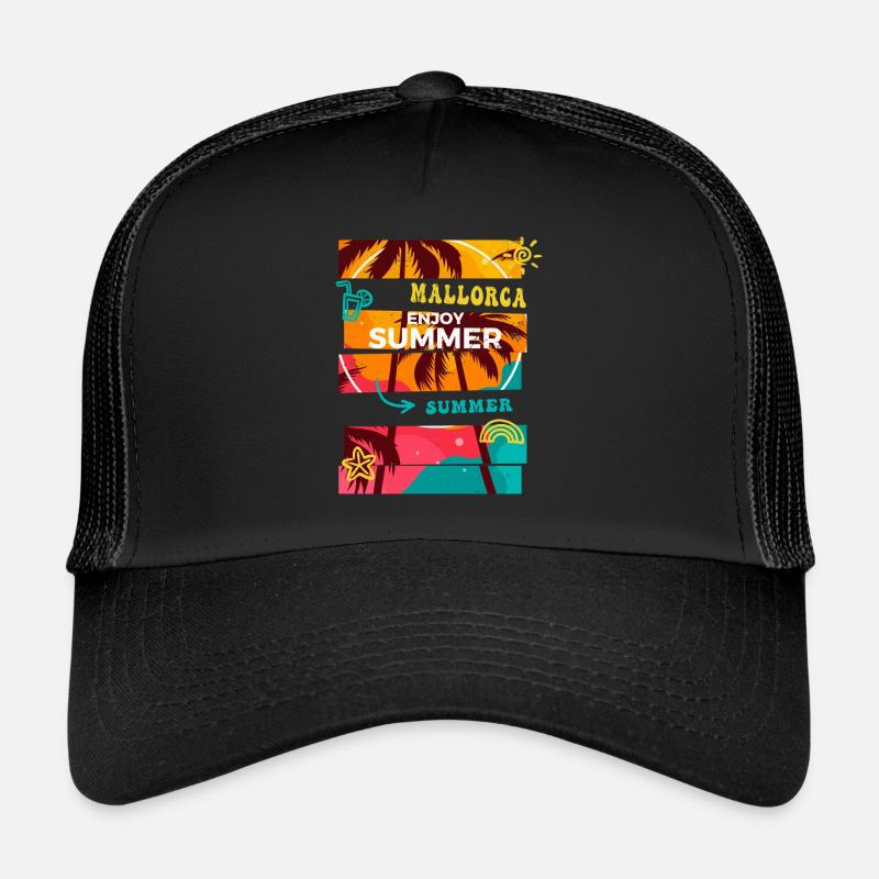 Mallorca Summer Sun Beach Sea Palms Holiday Trucker Cap