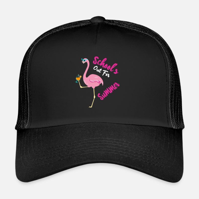 Schools Out For Summer Flamingo Trucker Cap