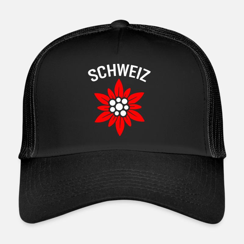 Schweizer Enzian - Trucker Cap - Schwarz/Schwarz