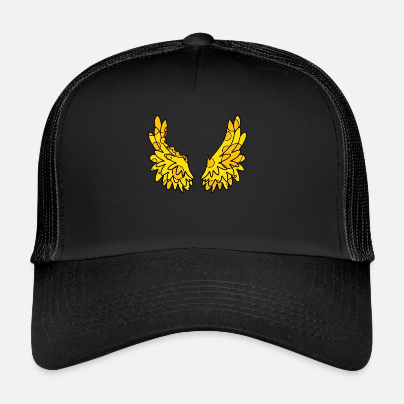 Käse Flügel - Trucker Cap - Schwarz/Schwarz