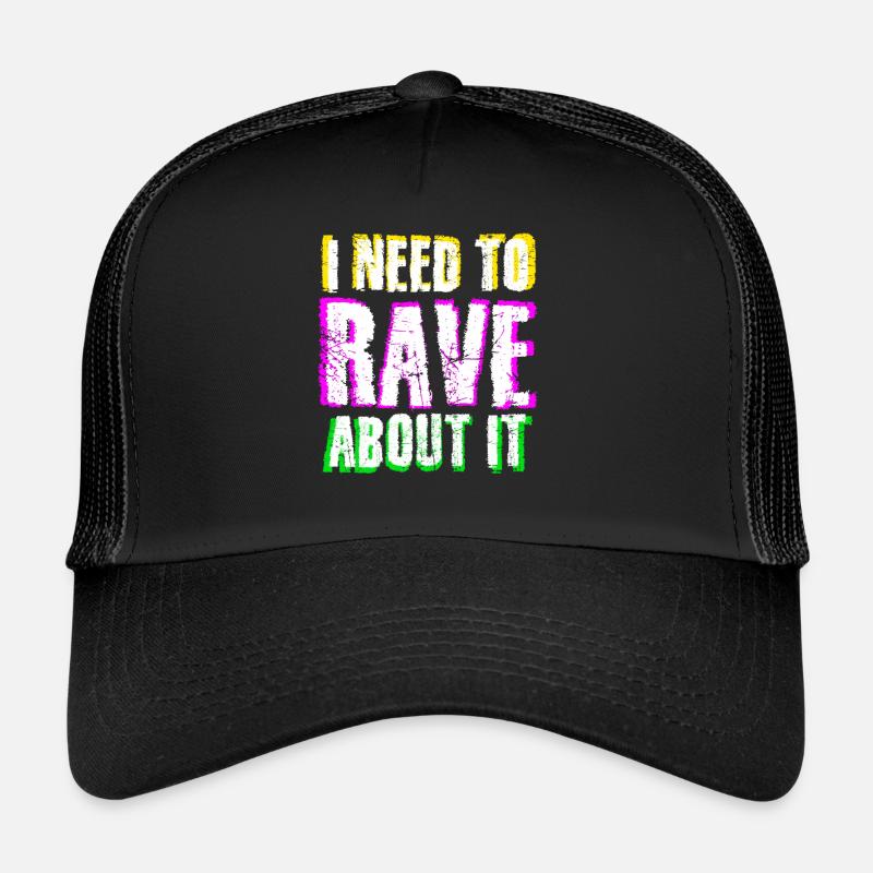 Raver Festival Techno Rave - Trucker Cap - Schwarz/Schwarz