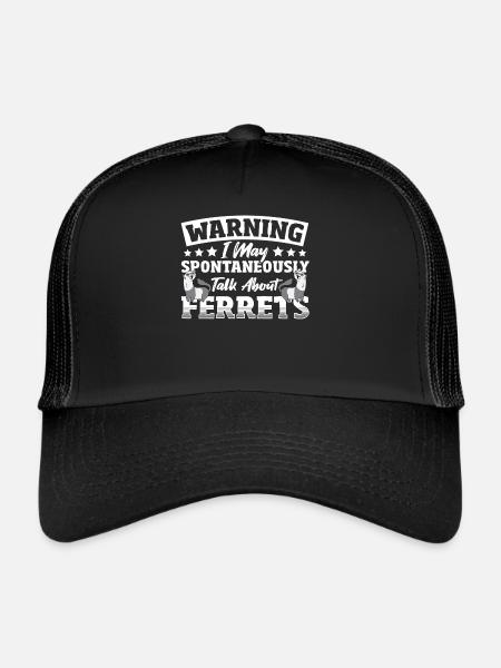 Avertissement Je peux parler spontanément des furets - Casquette trucker  - noir/noir - Devant