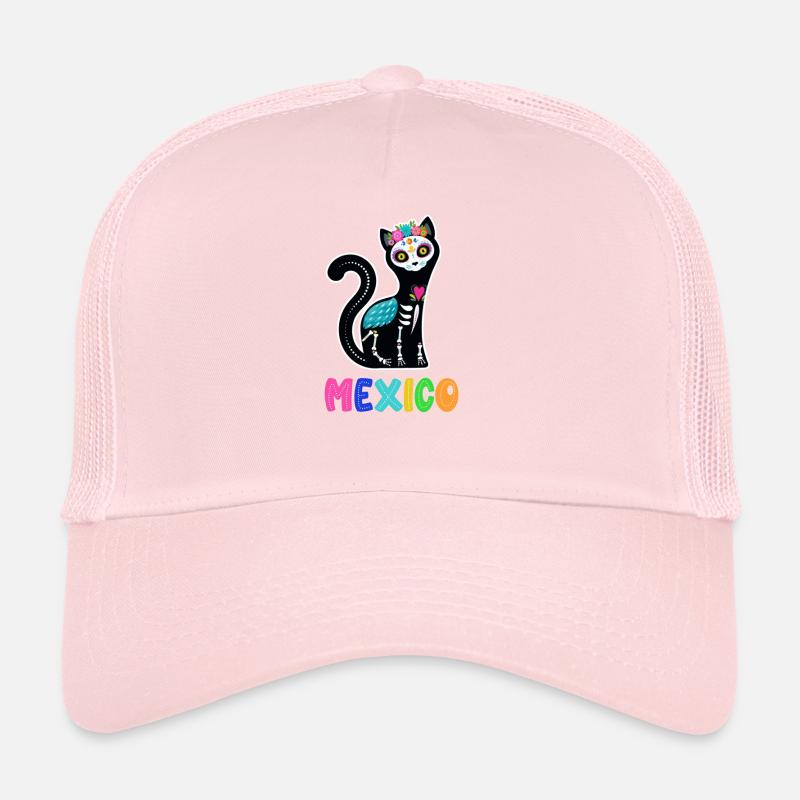 Mexico cat dia de los muertos Casquette trucker 