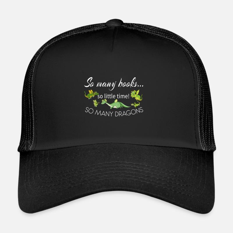 So many books, so little time, so many dragons - Trucker Cap - black/black