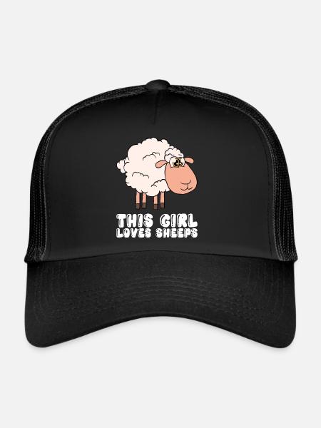 Cette fille aime les moutons - Casquette trucker  - noir/noir - Devant